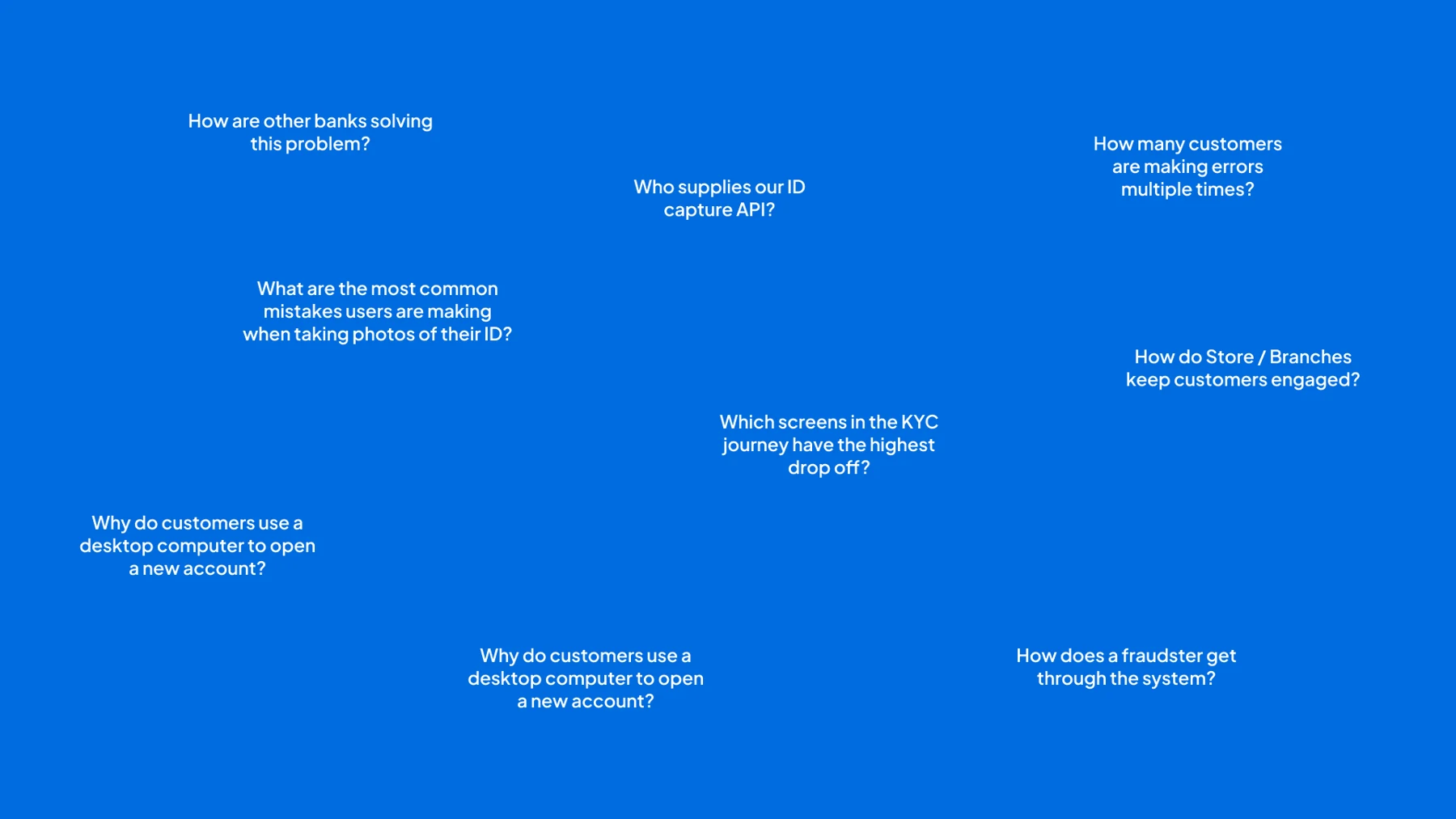 Questions screen